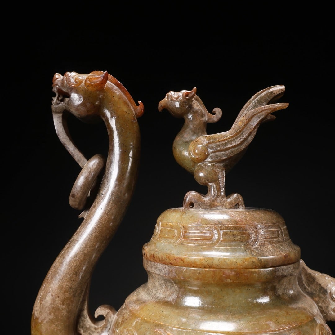 Jade beast-shaped incense burner - 2