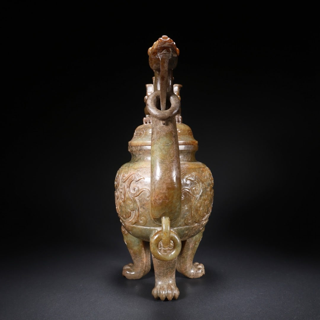 Jade beast-shaped incense burner - 4