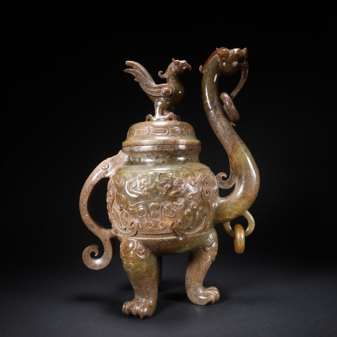 Jade beast-shaped incense burner - 5