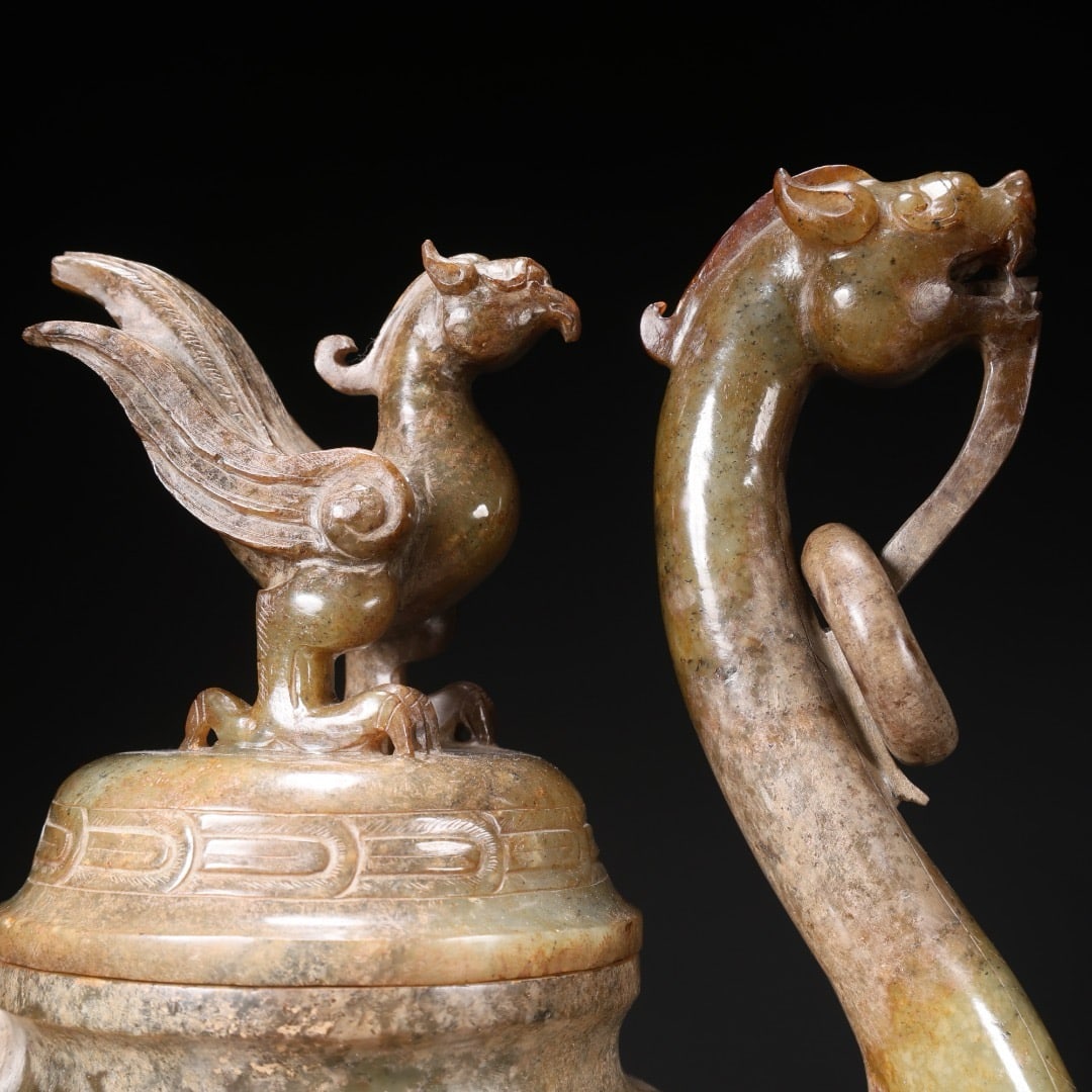 Jade beast-shaped incense burner - 6