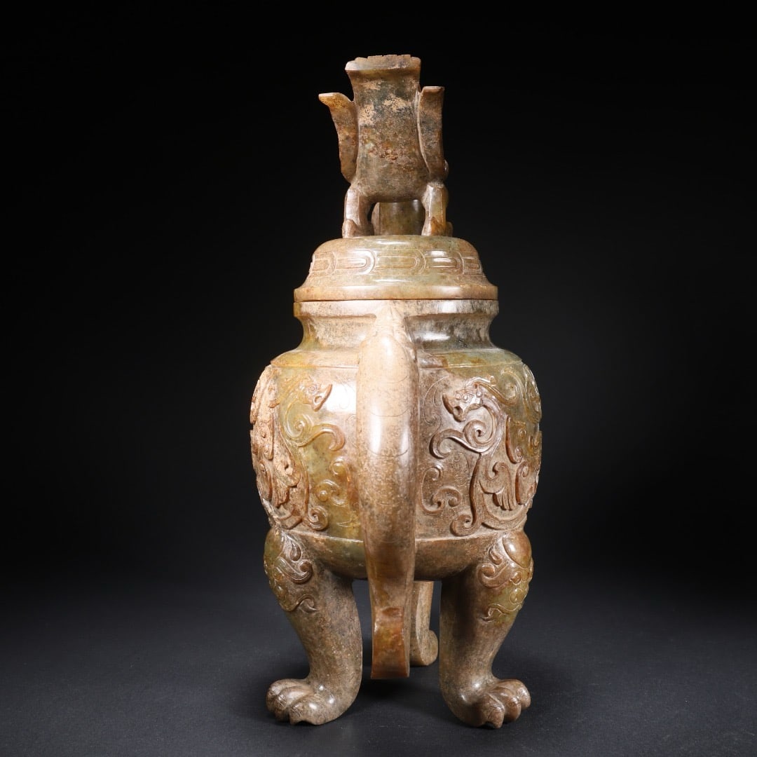 Jade beast-shaped incense burner - 7