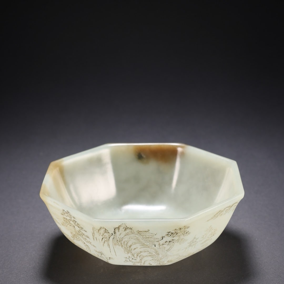White Jade Poetic Porcelain Bowl (1 of 9)
