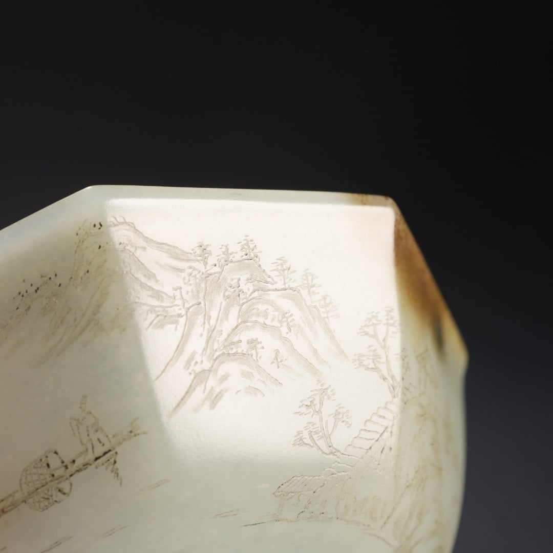 White Jade Poetic Porcelain Bowl - 6
