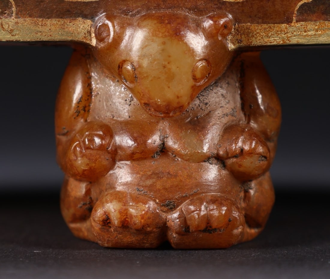 Jade-inlaid gold animal-shaped incense burner - 6