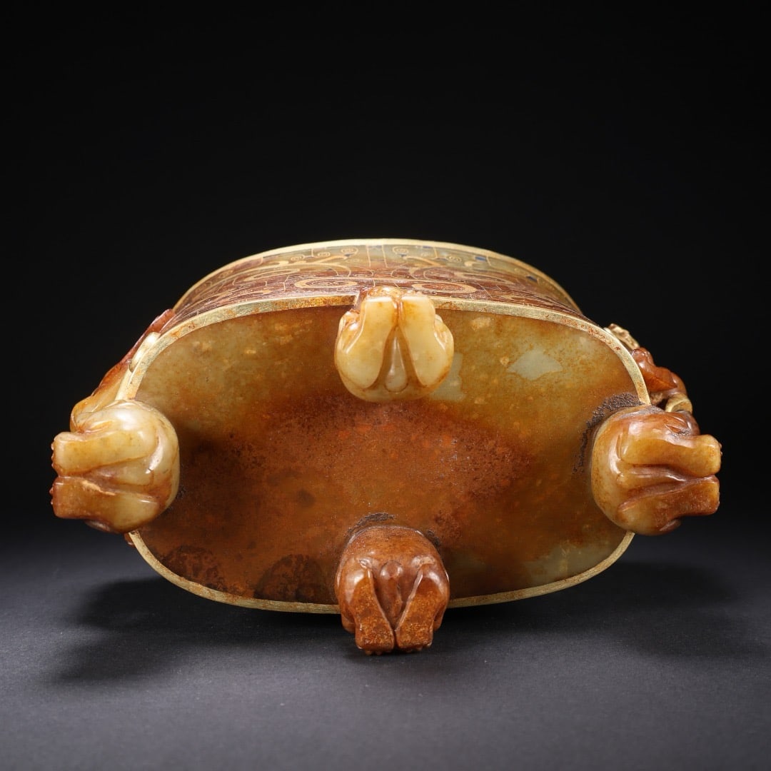 Jade-inlaid gold animal-shaped incense burner - 9