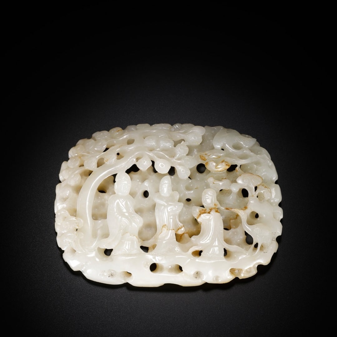 White jade figurine pendant: 10.9CM*8.5CM
