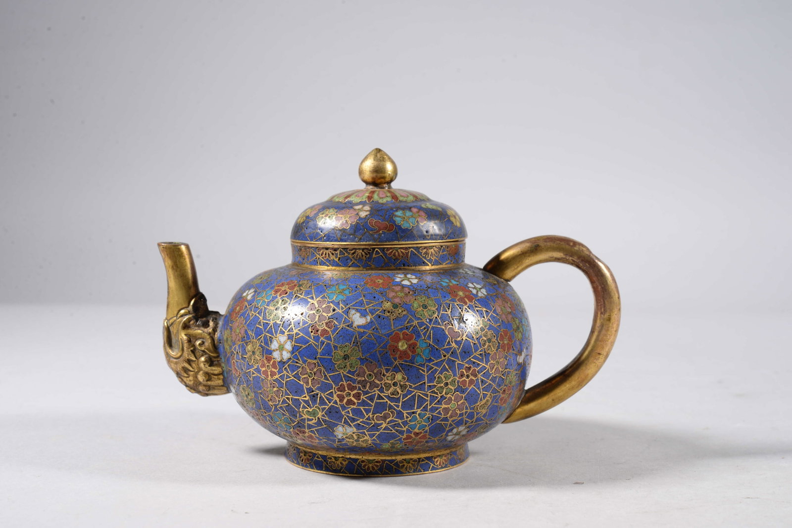 Bronze Inlaid Enamel Pot: 10.5cm *16cm