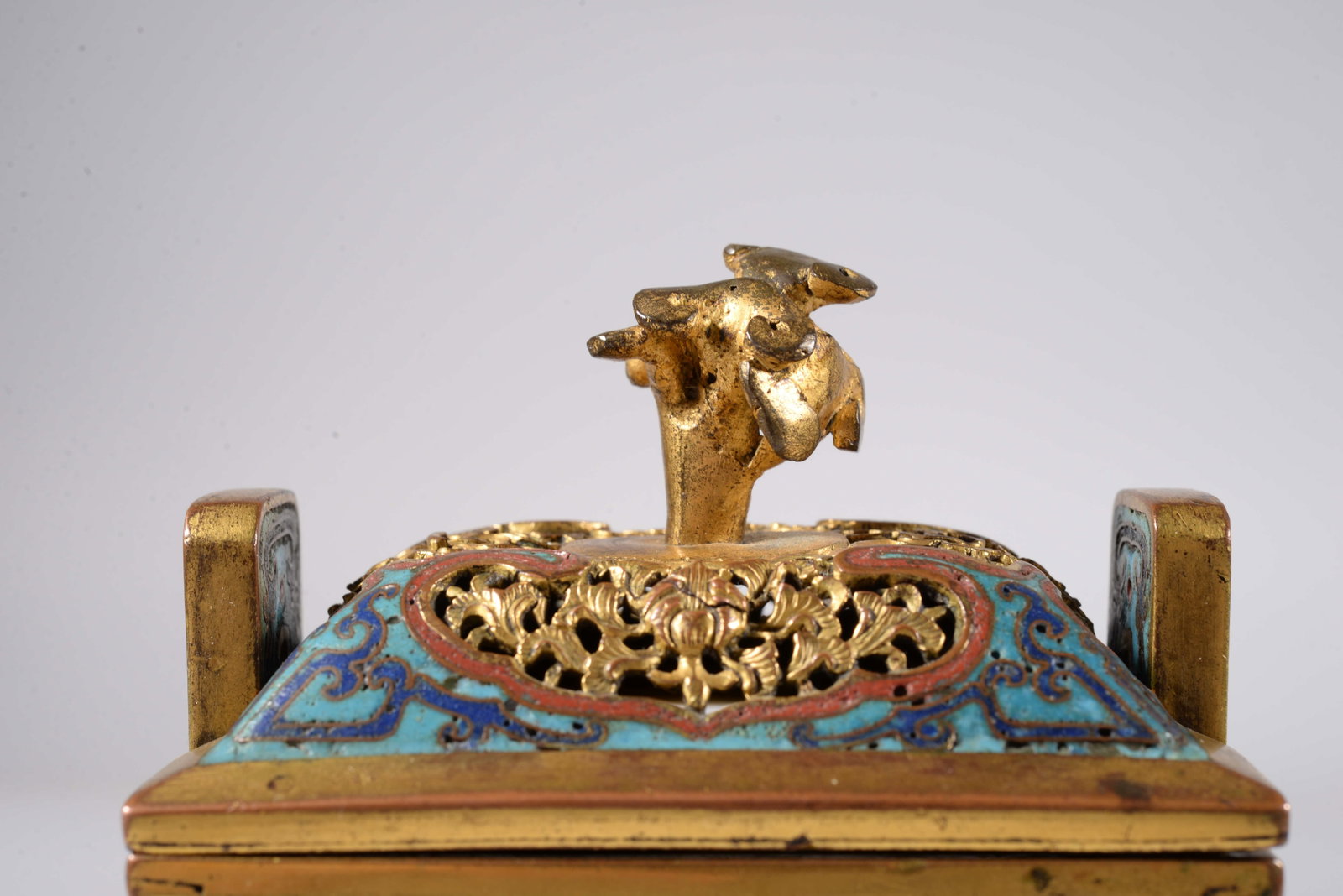 Bronze gilt dragon-pattern incense burner - 4