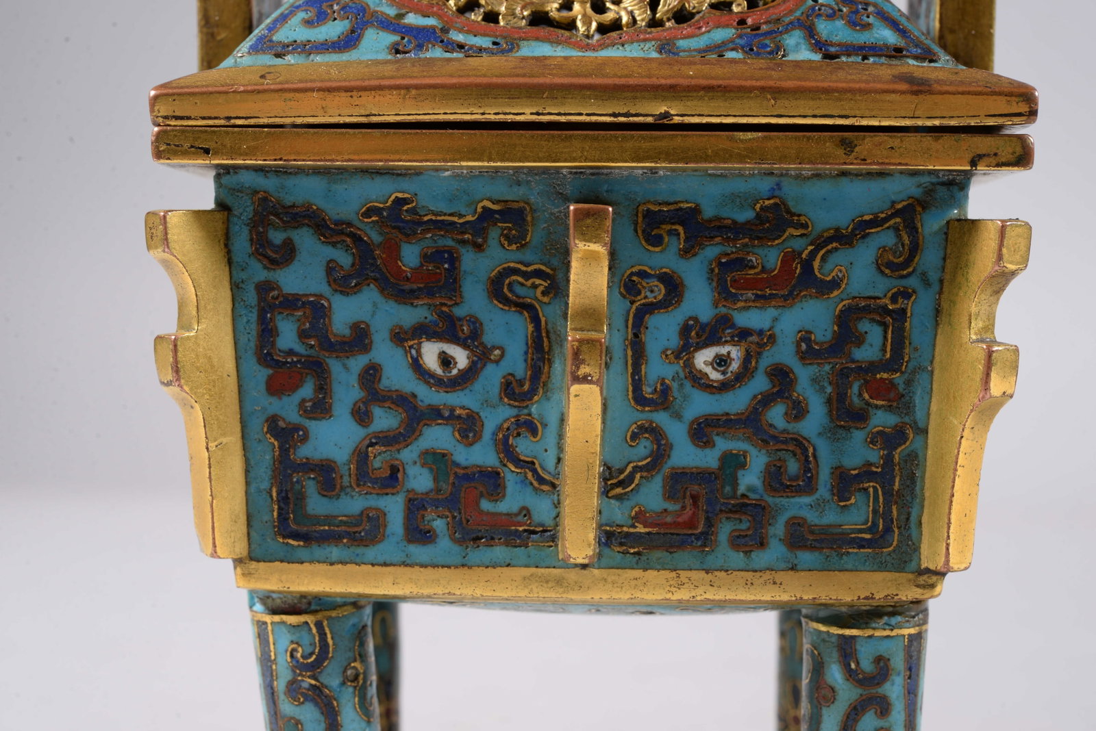 Bronze gilt dragon-pattern incense burner - 5