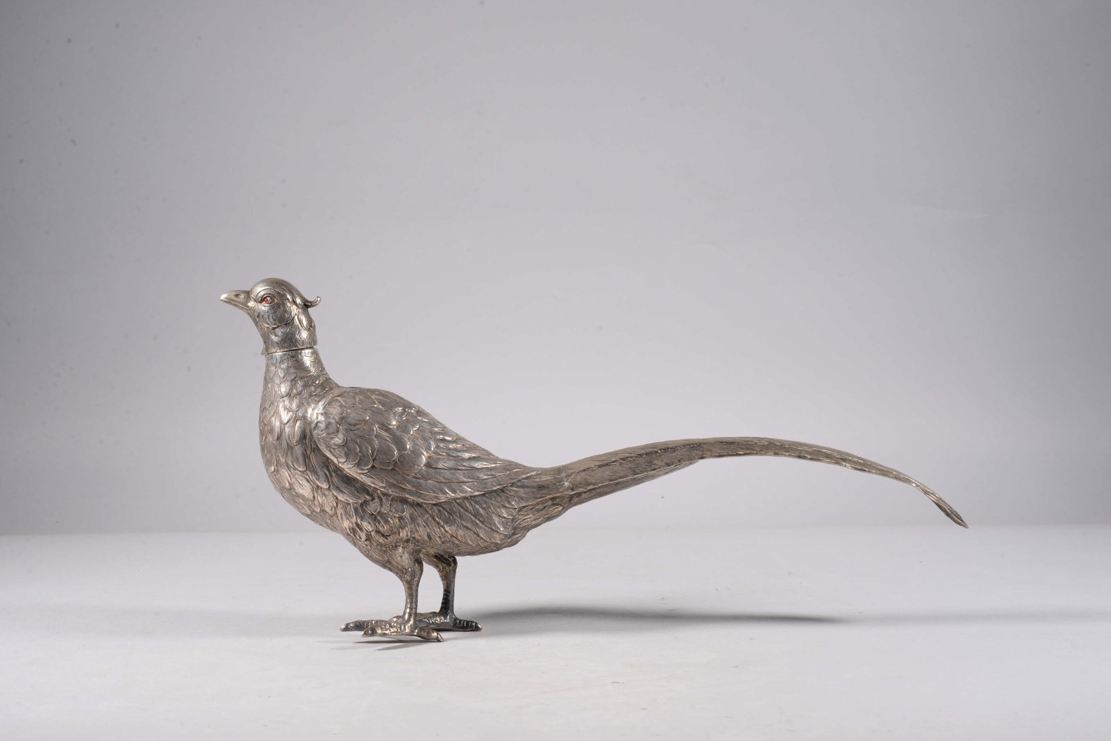 Pure silver phoenix figurine: 18.5cm*40cm*7cm