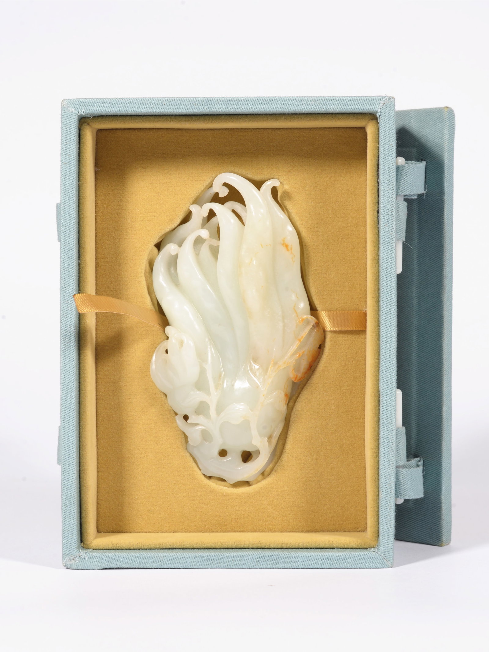 White jade Buddha hand-shaped figurine: 10CM*5.7CM