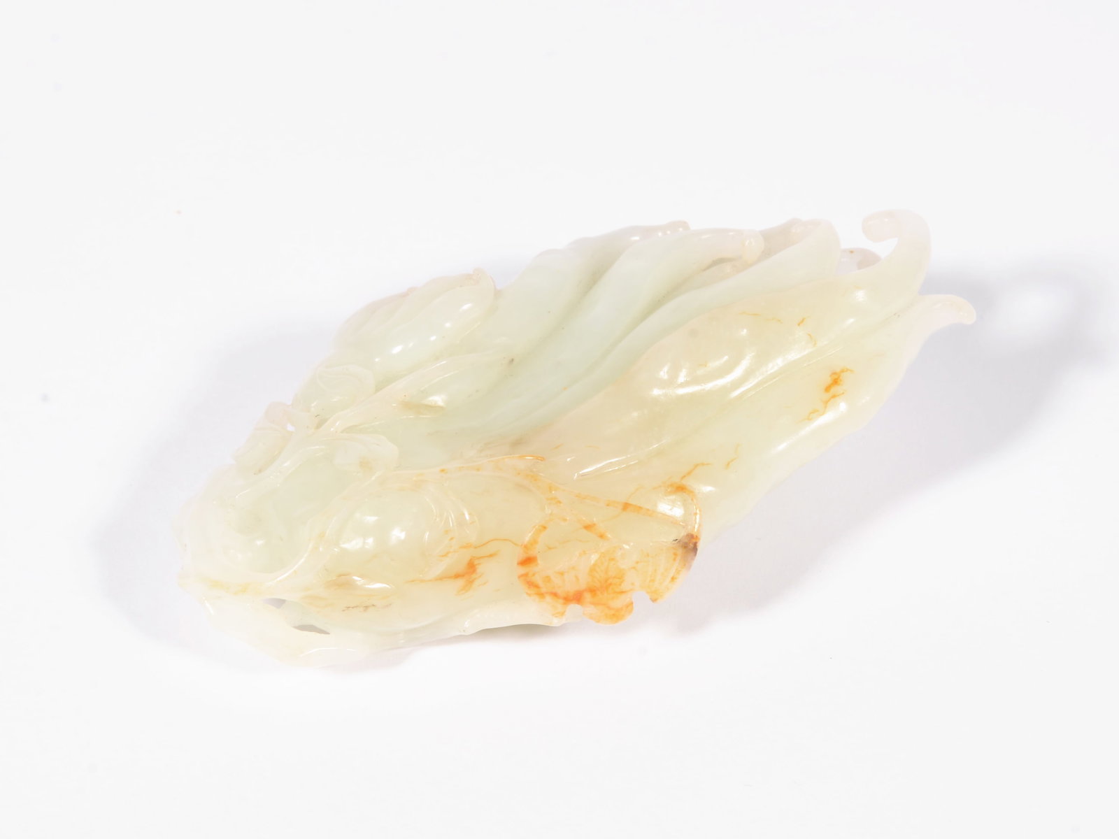 White jade Buddha hand-shaped figurine - 4