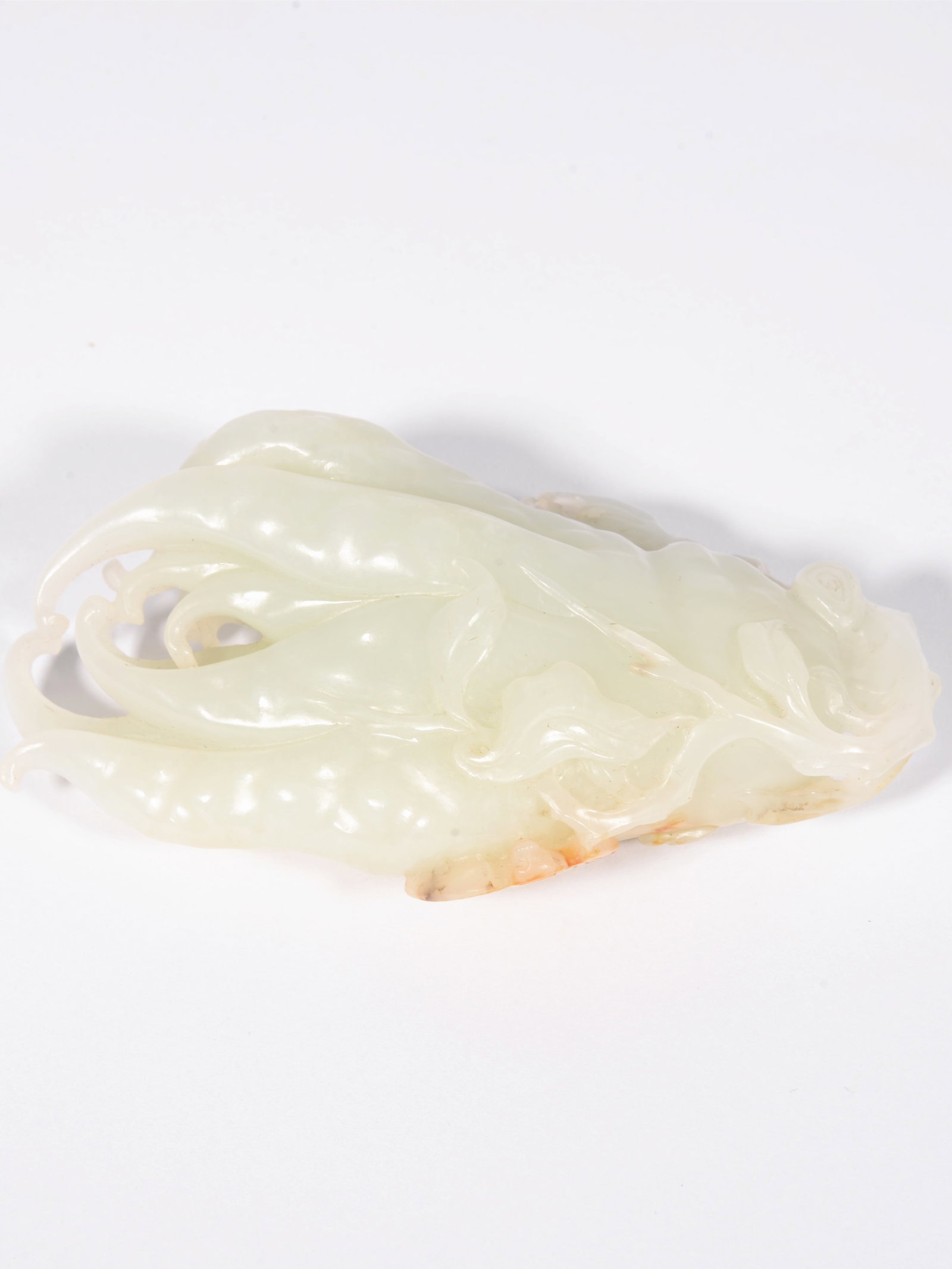 White jade Buddha hand-shaped figurine - 5