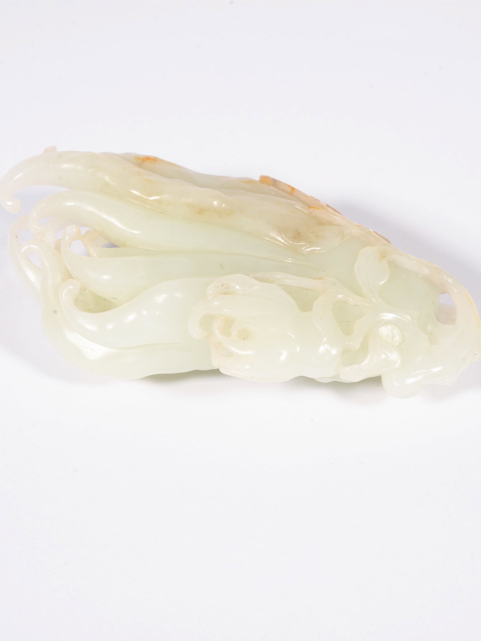 White jade Buddha hand-shaped figurine - 6
