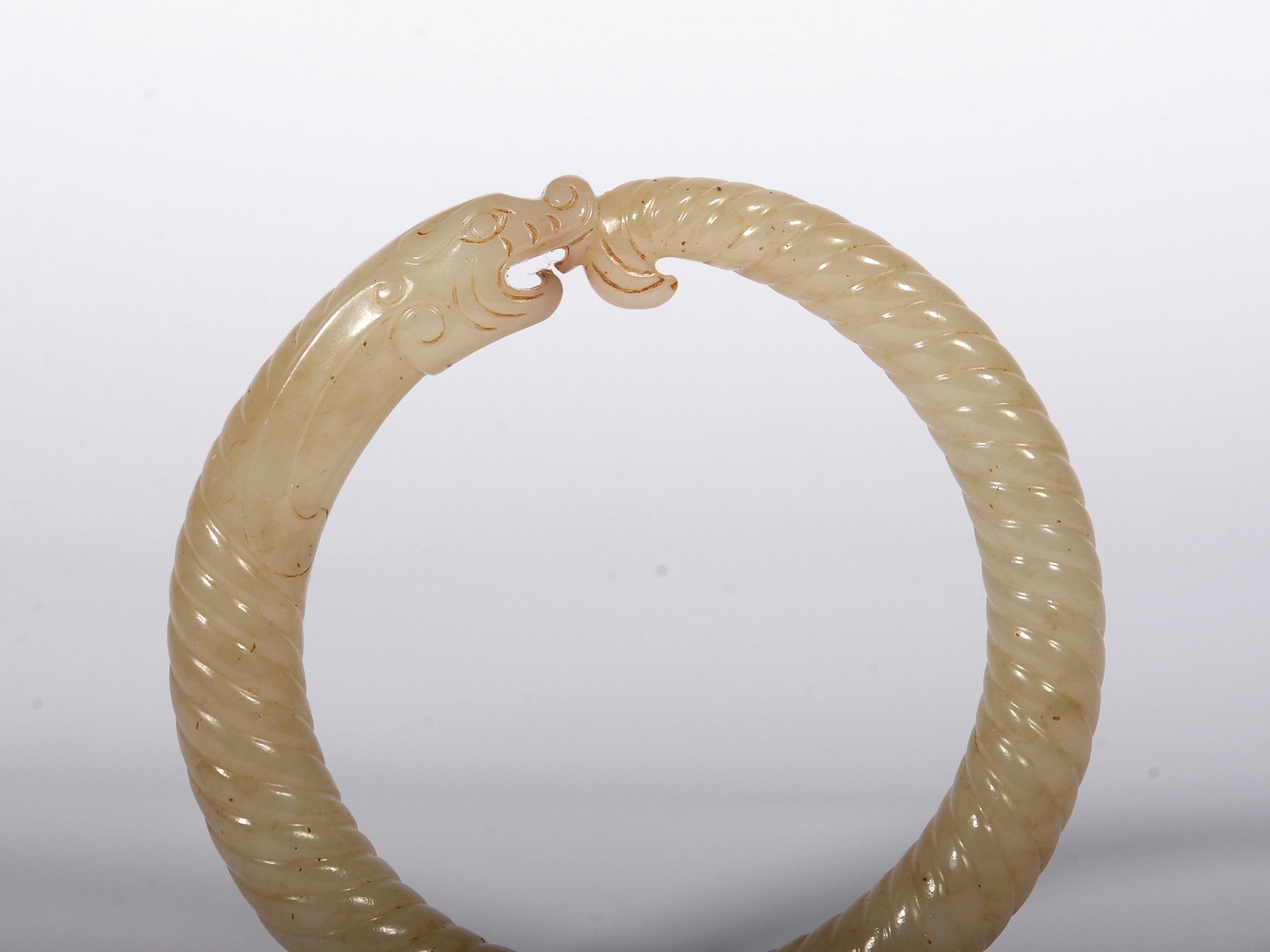 White Jade Dragon-shaped Bracelet - 4