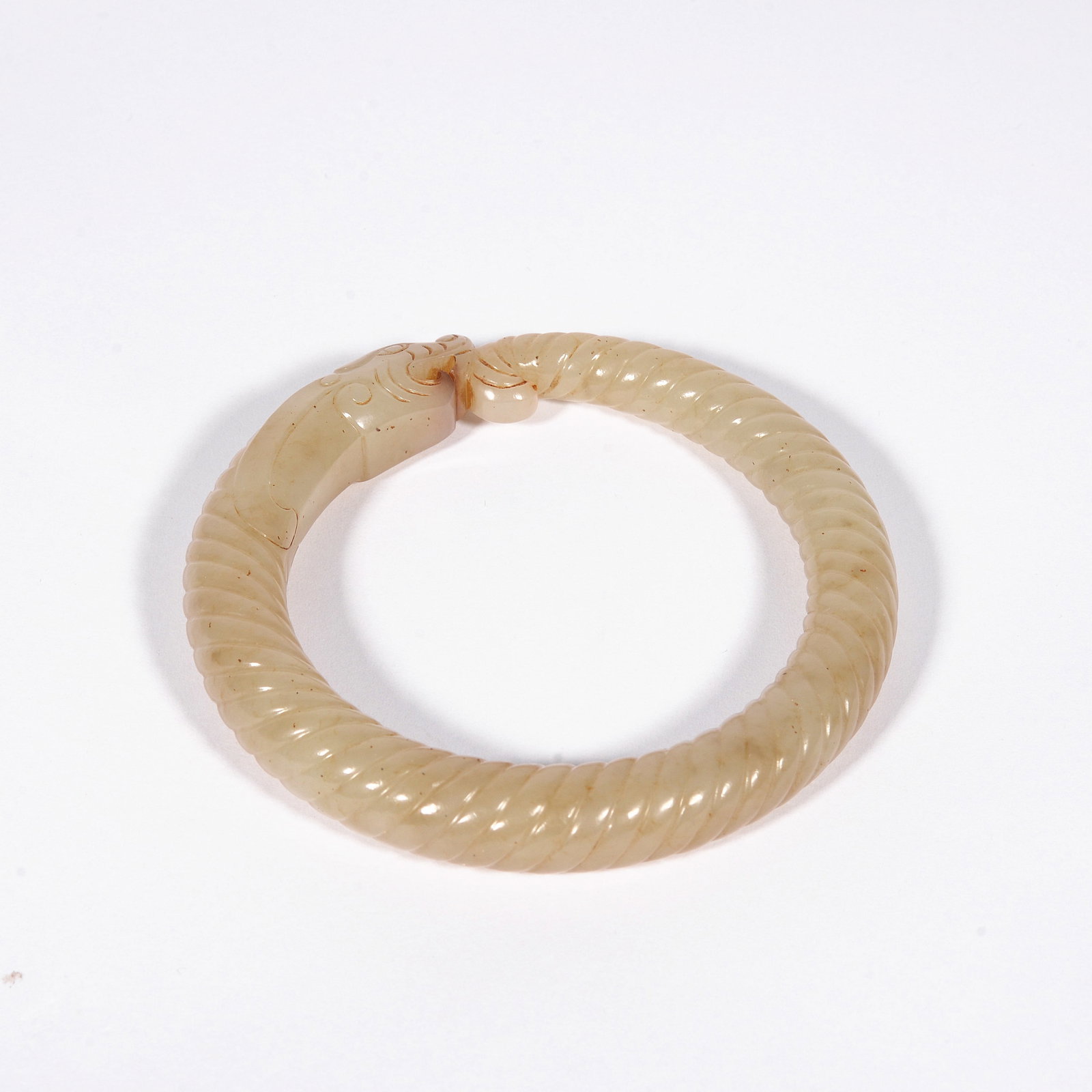 White Jade Dragon-shaped Bracelet - 5