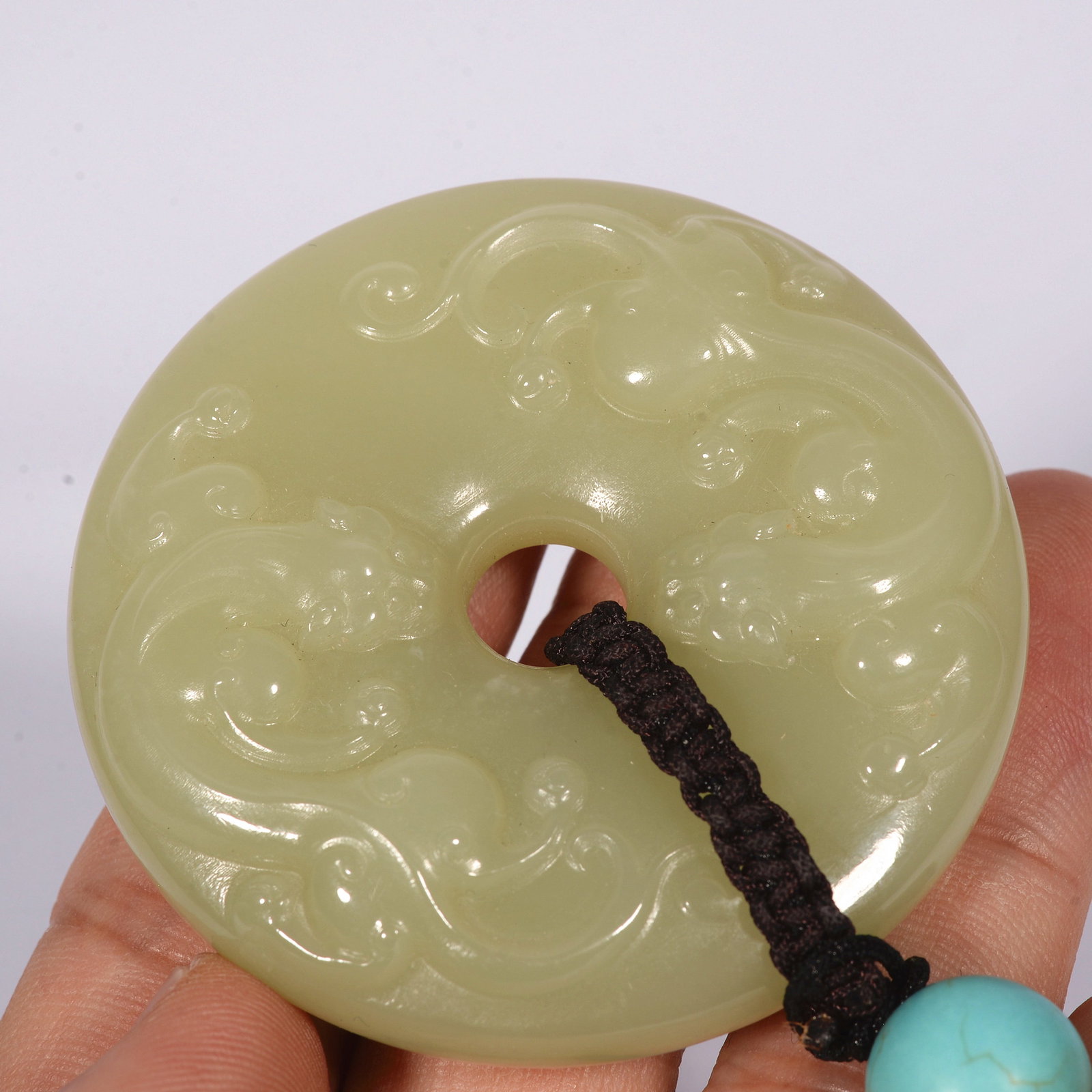 Yellow Jade Dragon-shaped Wall Panel - 3