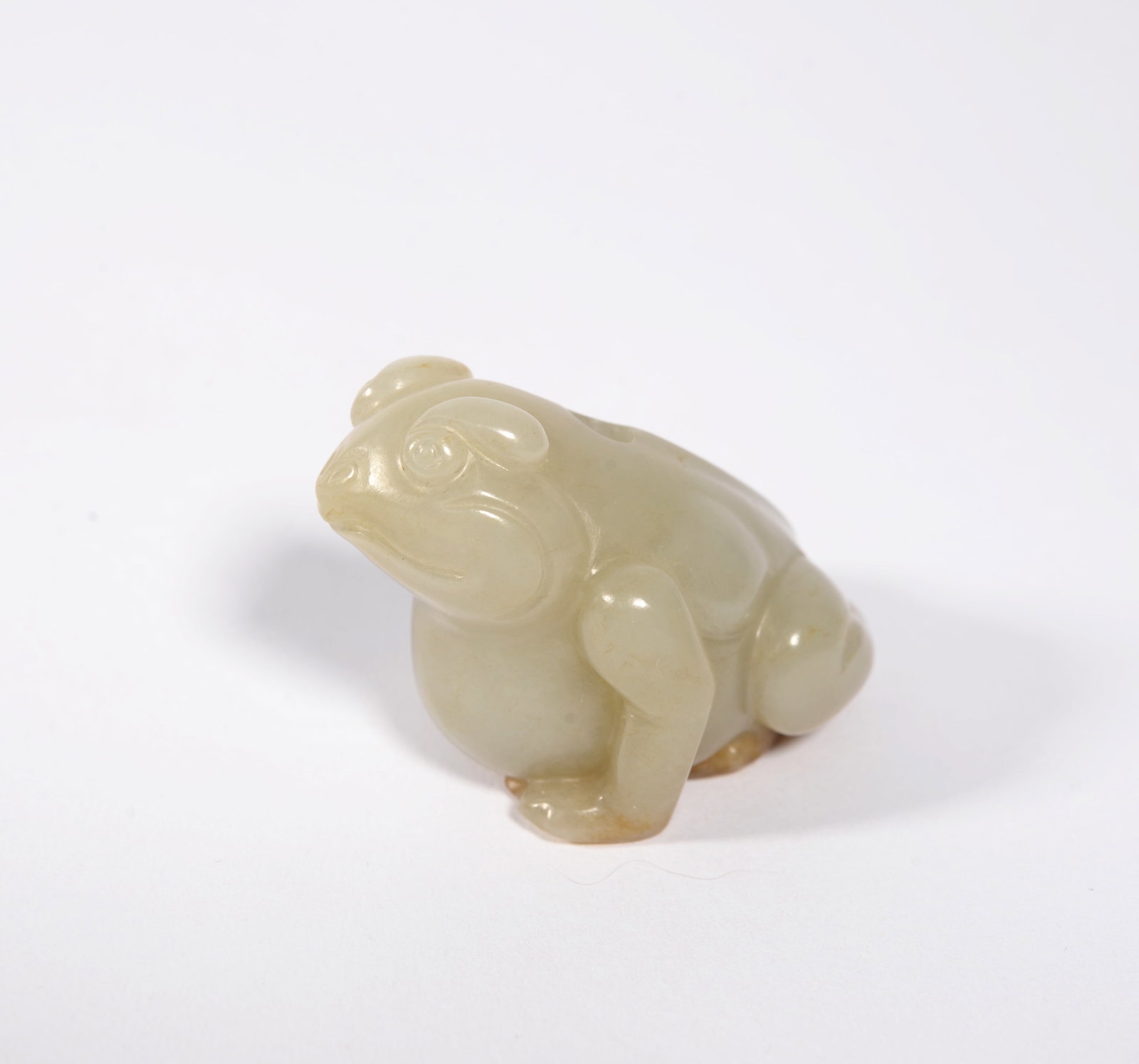 White Jade Frog Sculpture: 4.7CM*3.1CM