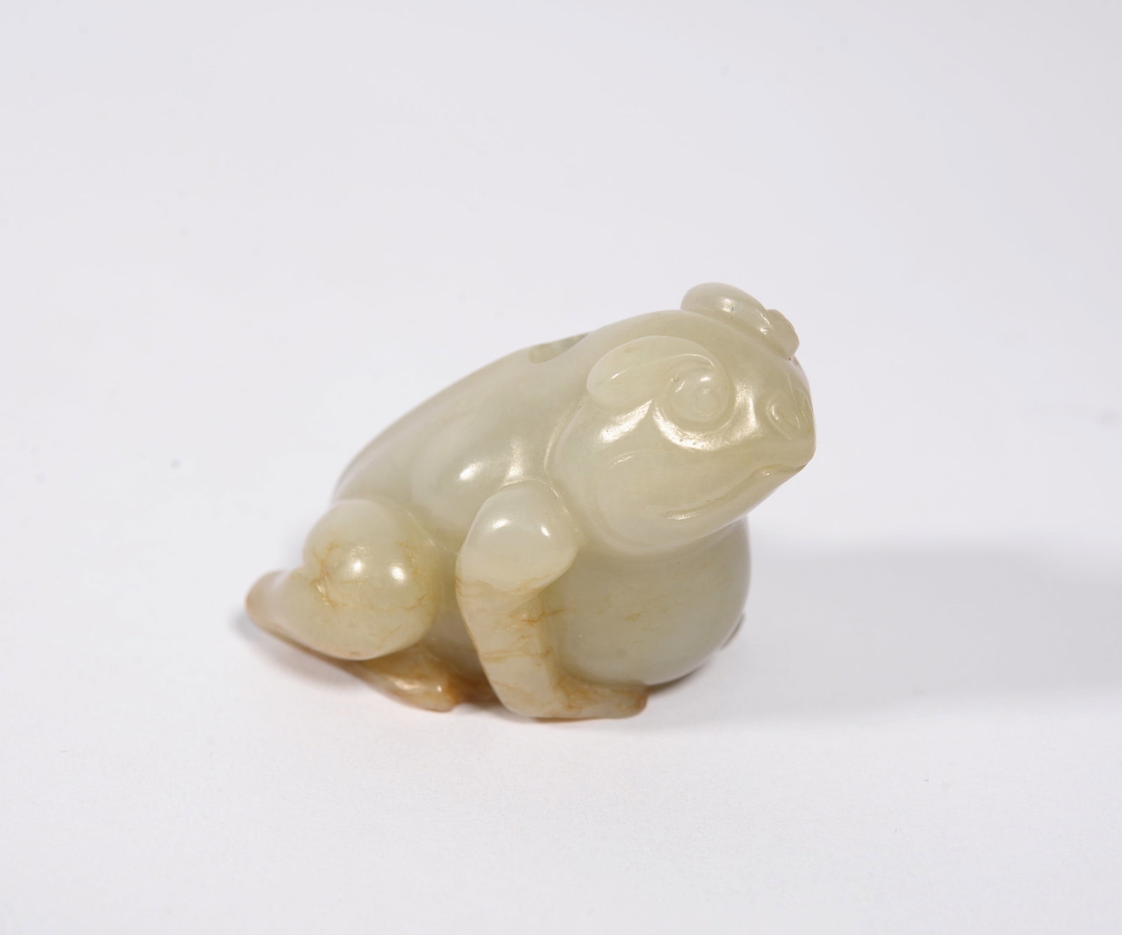 White Jade Frog Sculpture - 2