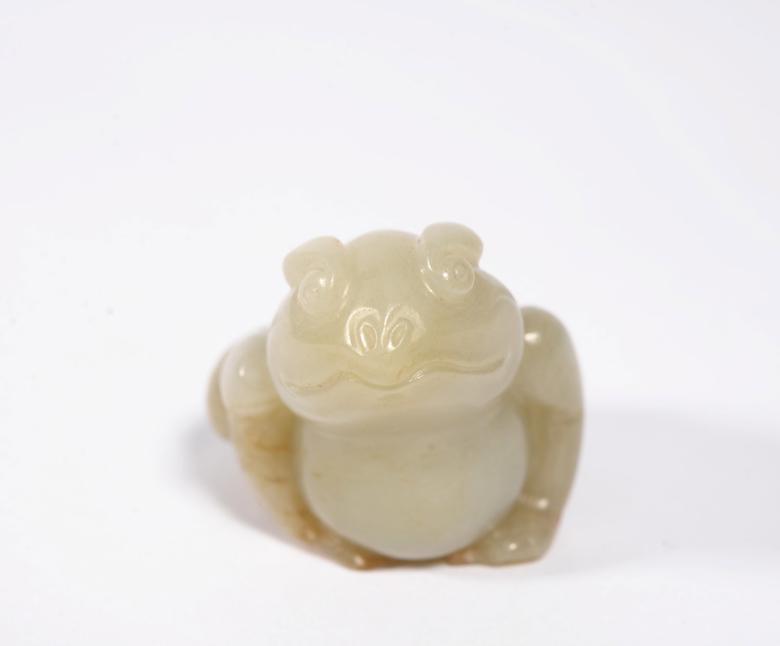 White Jade Frog Sculpture - 3