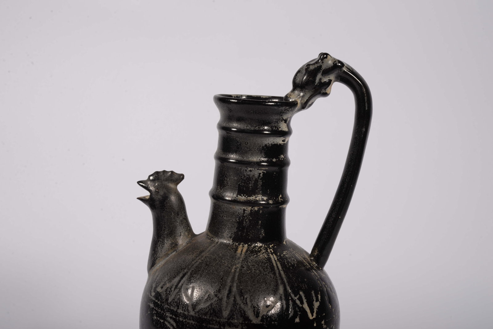 Black-glazed pot - 2