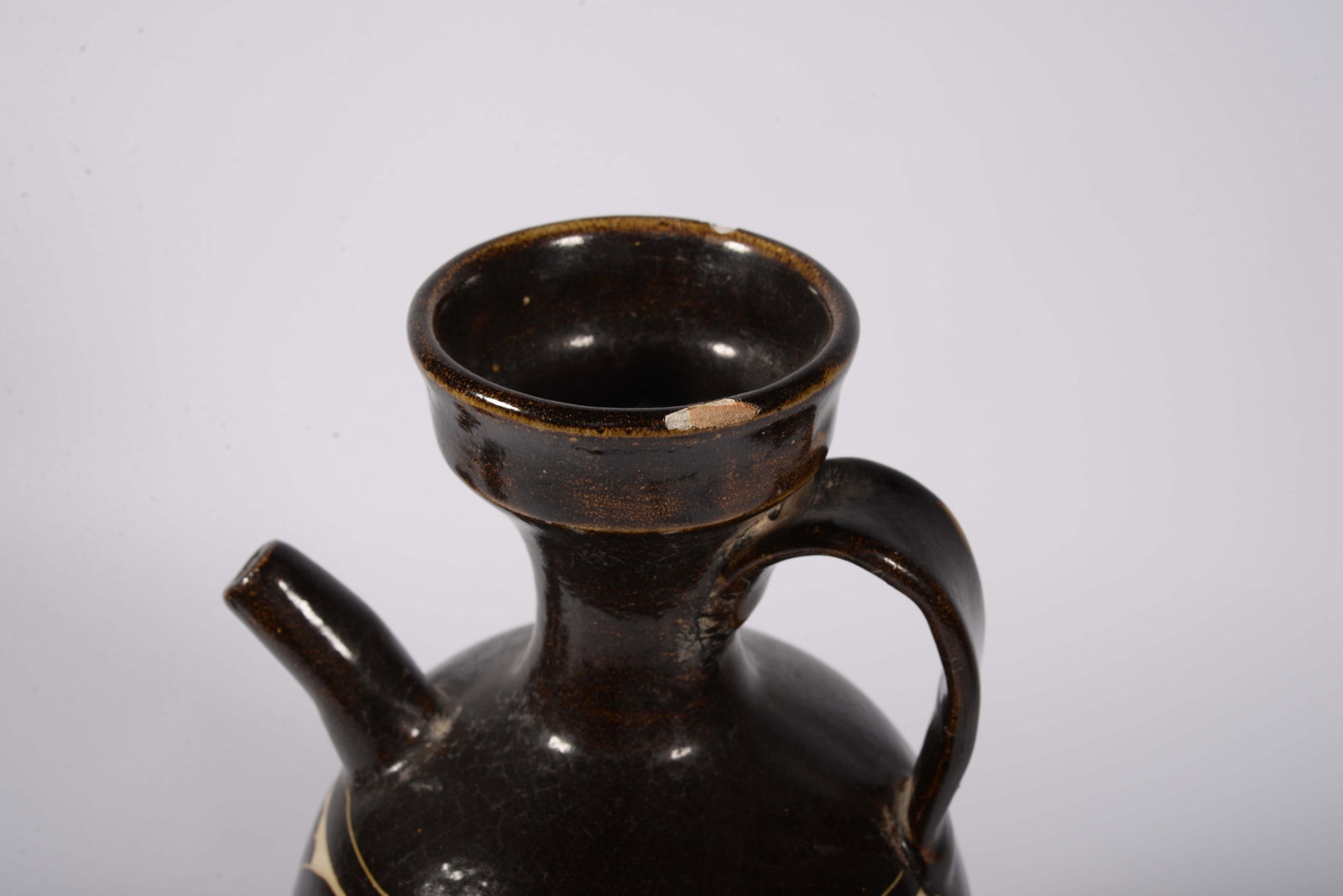 Black-glazed pot - 2