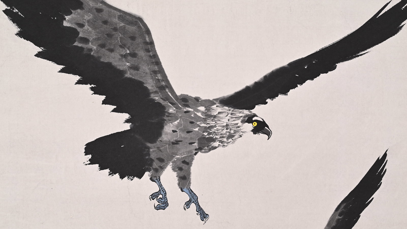 WU ZUOREN (1908-1997) LANDSCAPE EAGLE VERTICAL SCROLL - 5