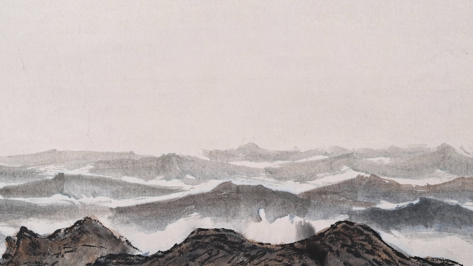 WU ZUOREN (1908-1997) LANDSCAPE EAGLE VERTICAL SCROLL - 7