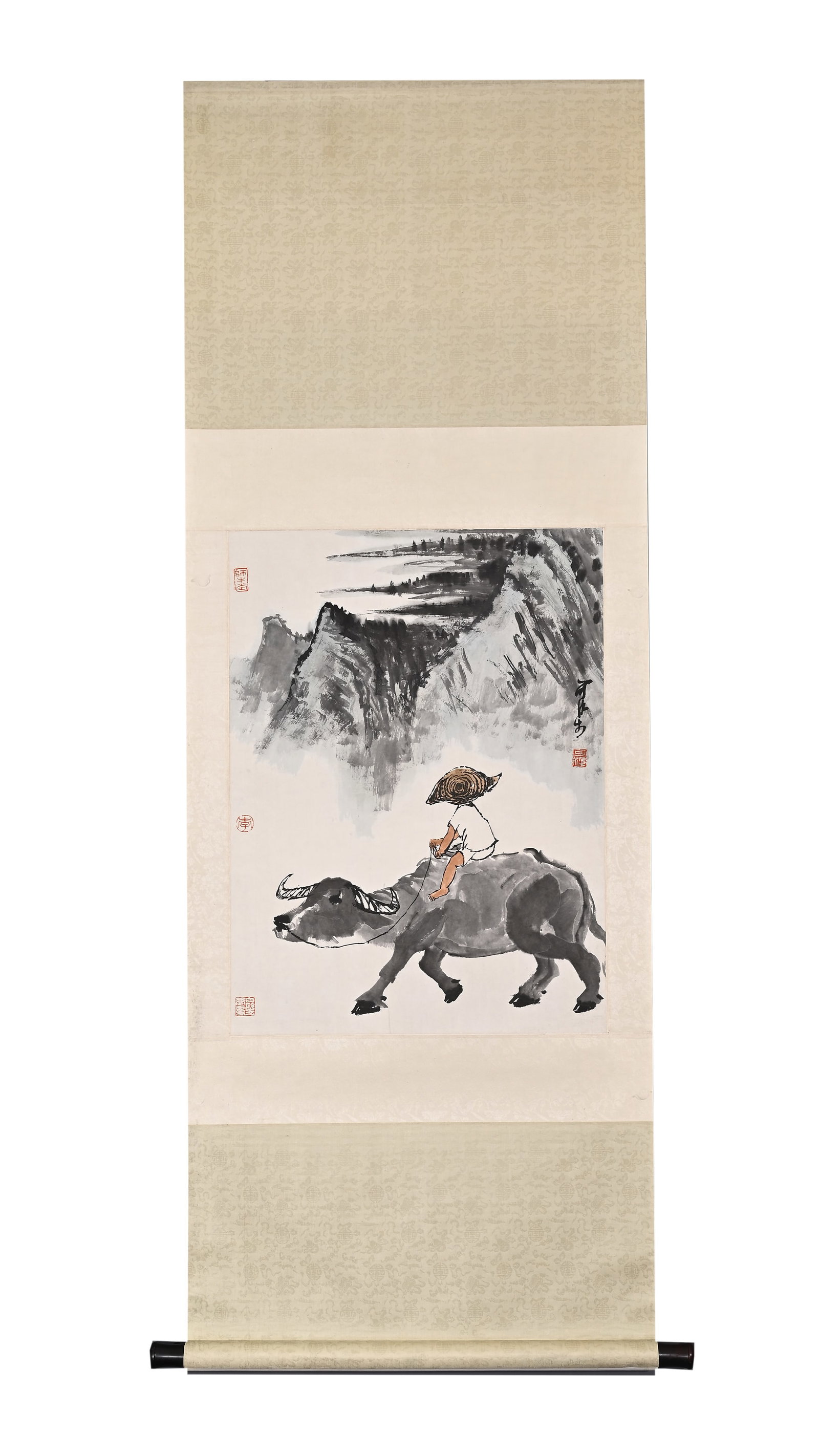 LI KERAN (1907-1989) "GREEN MOUNTAINS AND HERDING HOME"