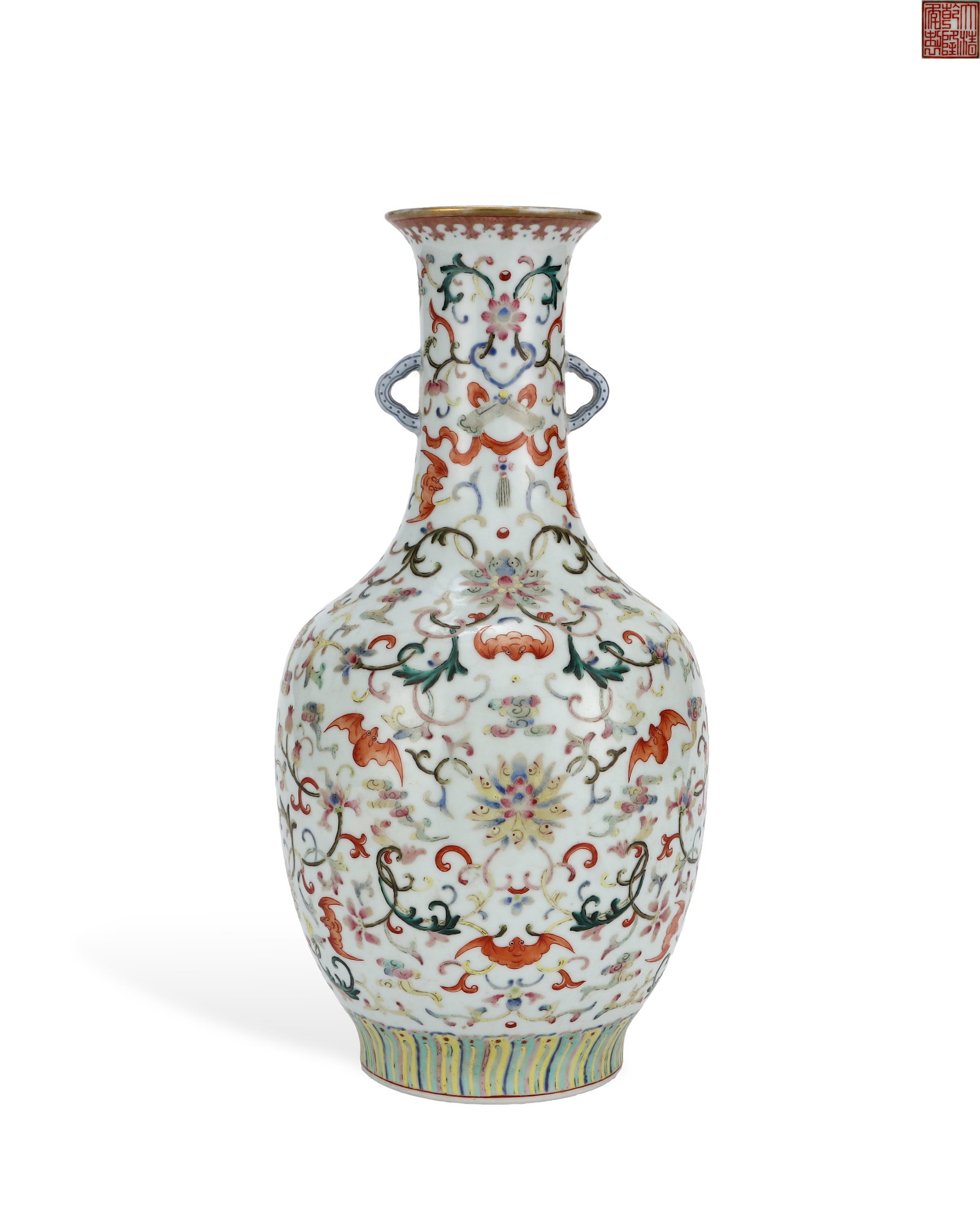 A PASTEL ORNAMENTAL VASE BY EMPEROR QIANLONG OF THE QING DYNASTY