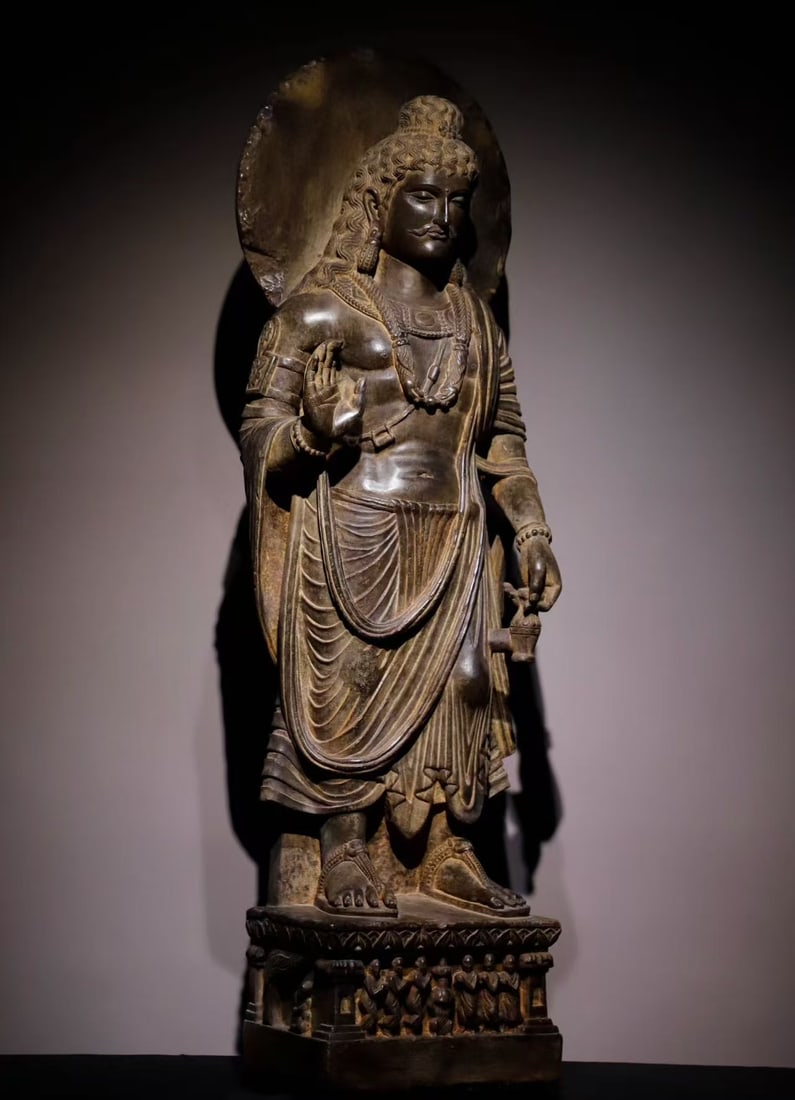 3RD CENTURY JIANTUO STONE BUDDHA STATUE - 3