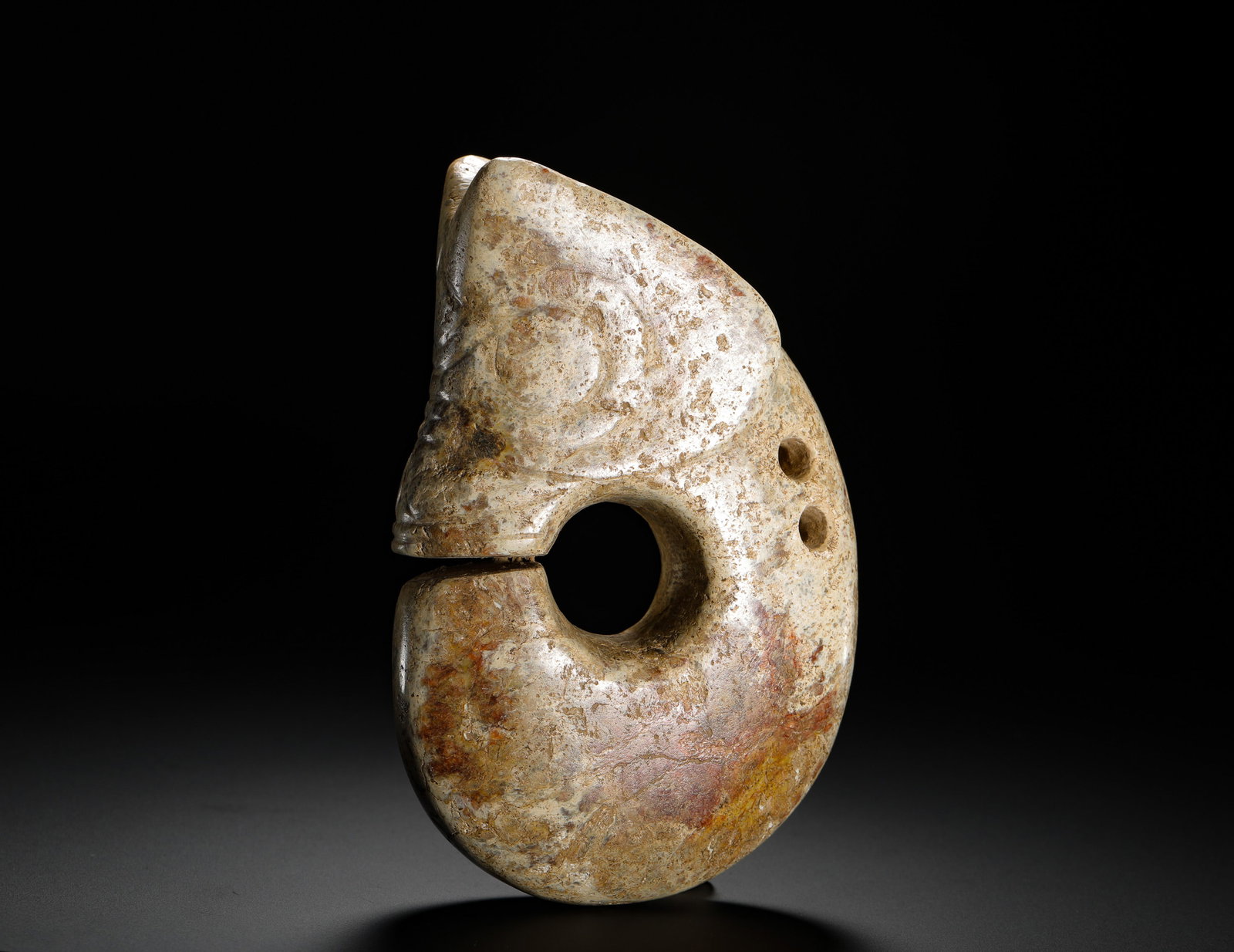 RED MOUNTAIN PERIOD JADE PIG-DRAGON