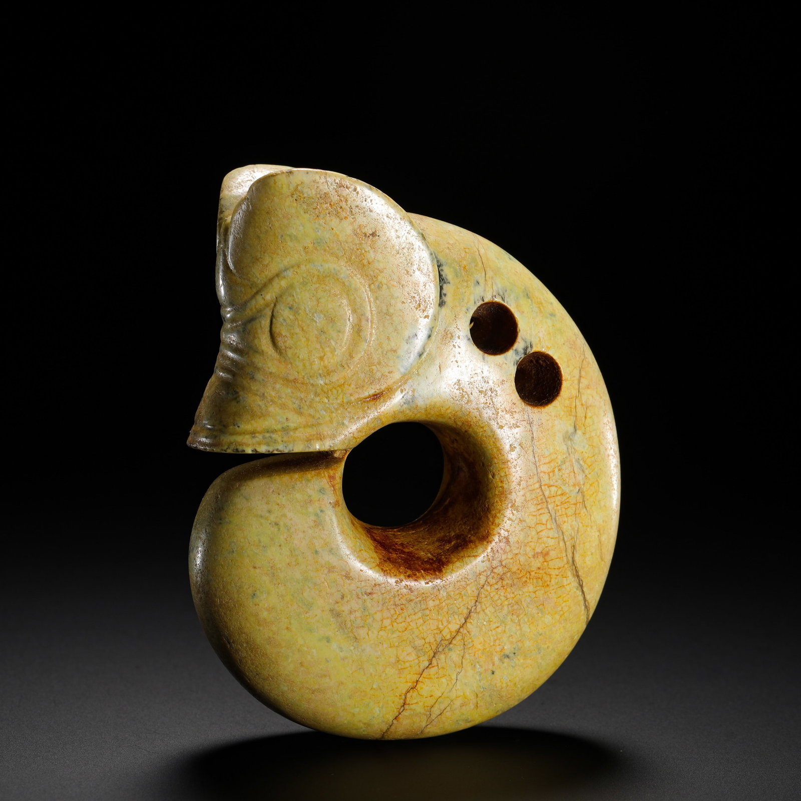 RED MOUNTAIN PERIOD JADE PIG-DRAGON