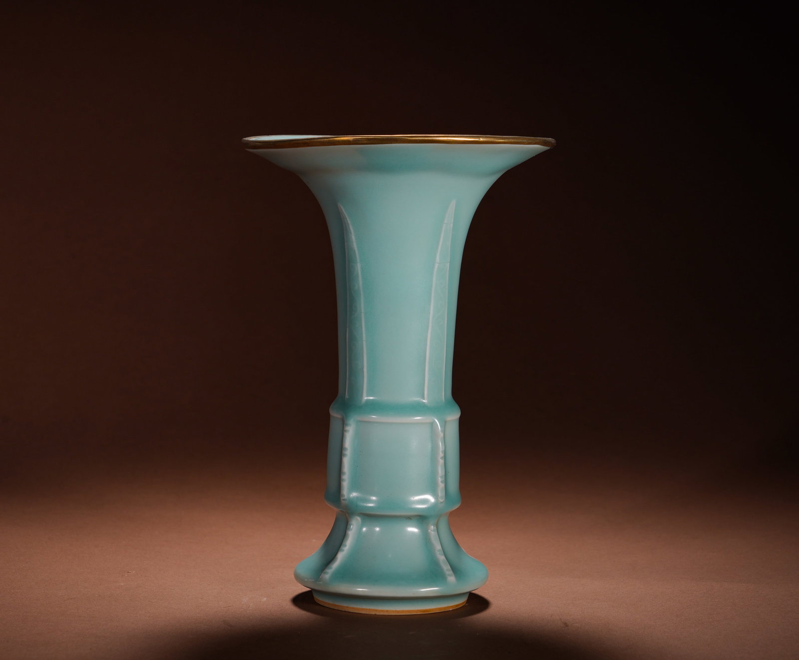 LONGQUAN KILN FLOWER OF THE SOUTHERN SONG DYNASTY : Height: 24cm(9.45in), Width: 16cm(6.30in), Weight: 1000g (2.205lb)This vase is an archaistic bronze-style flower vessel of Southern Song Longquan kiln, modeled after Shang-Zhou bronze gu ritual vessel
