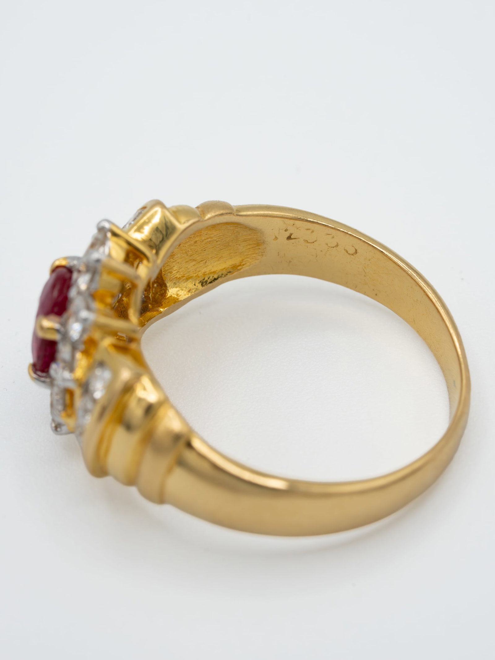 14K Ruby & Diamond Cluster Ring - 5