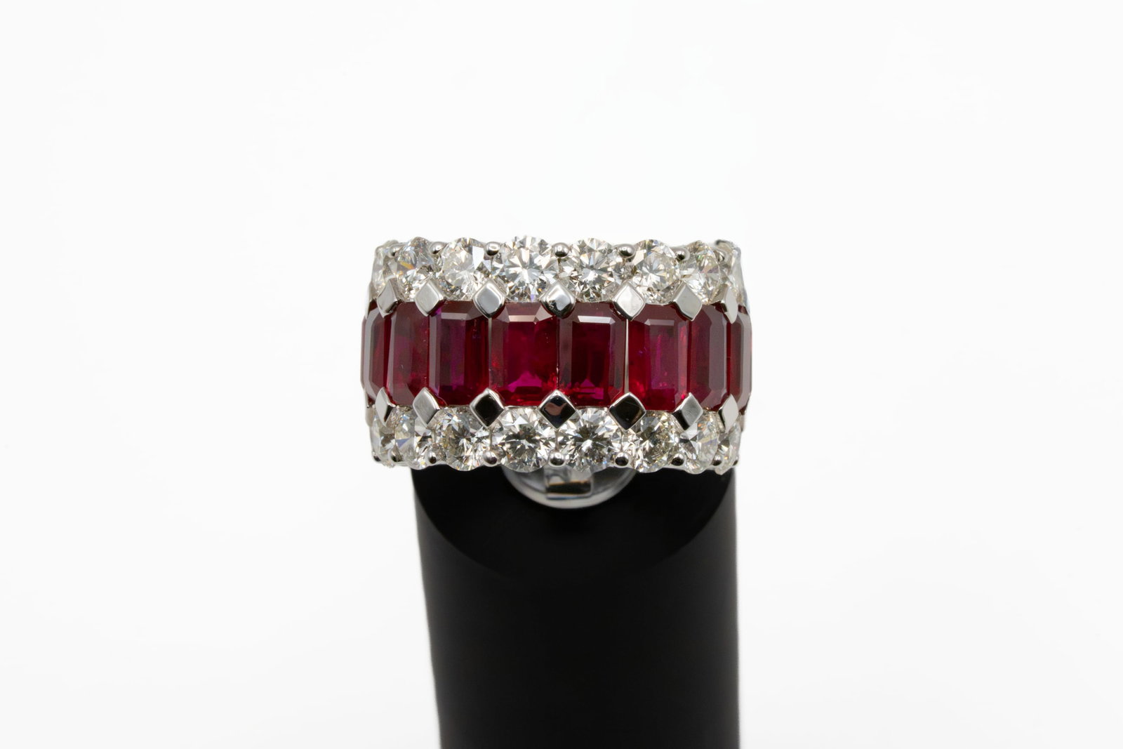 Ruby & Diamond Wide Band Ring - 2