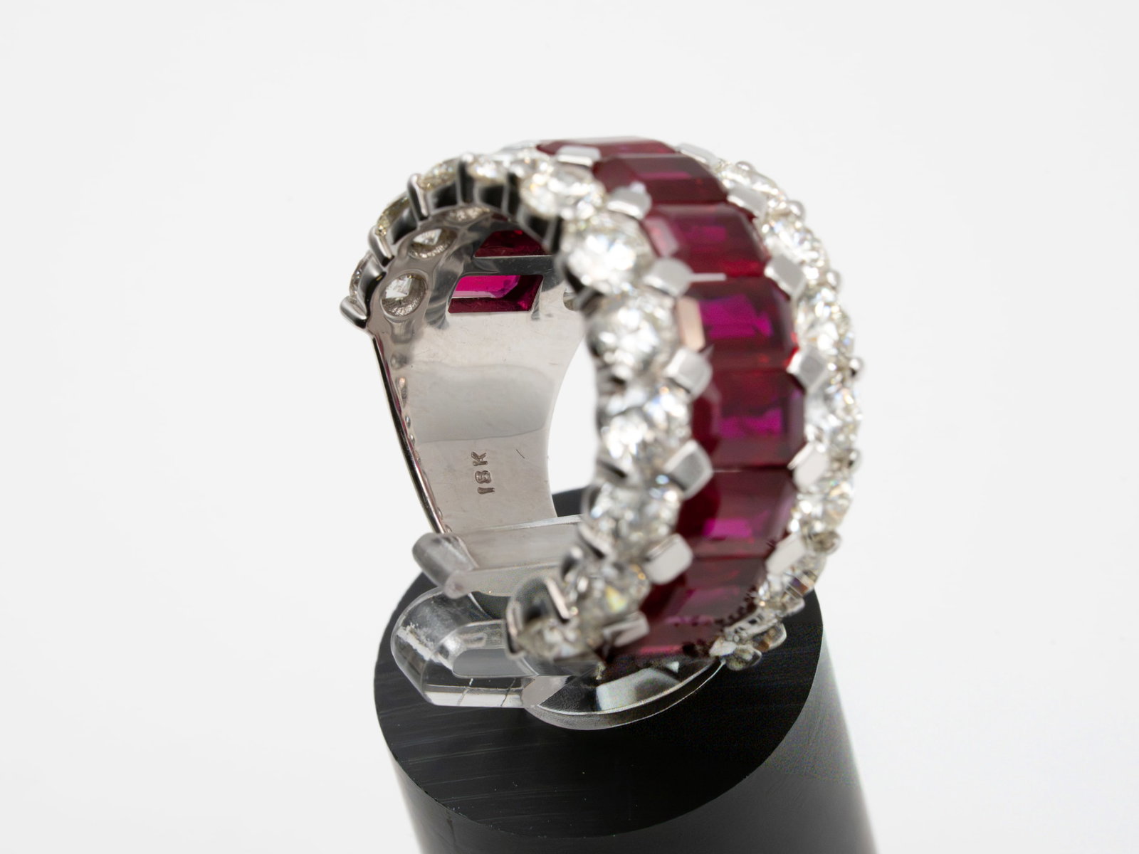 Ruby & Diamond Wide Band Ring - 6