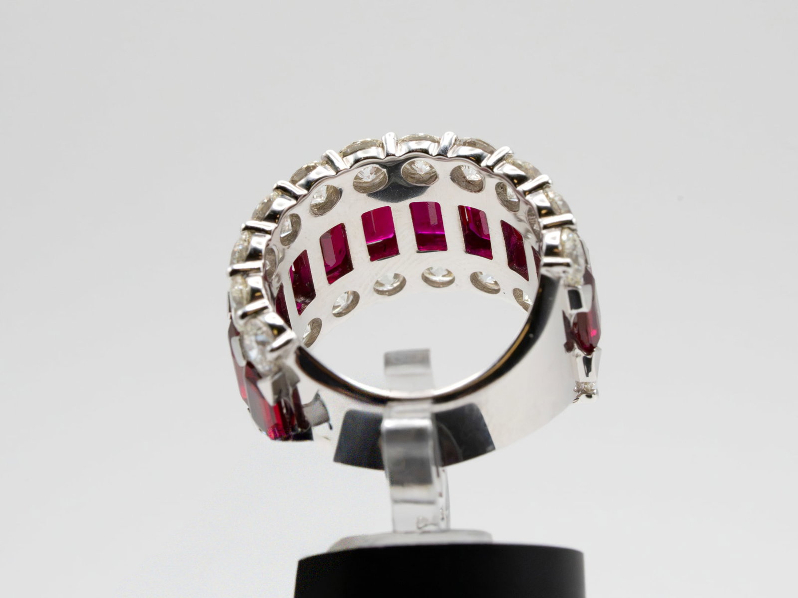 Ruby & Diamond Wide Band Ring - 7