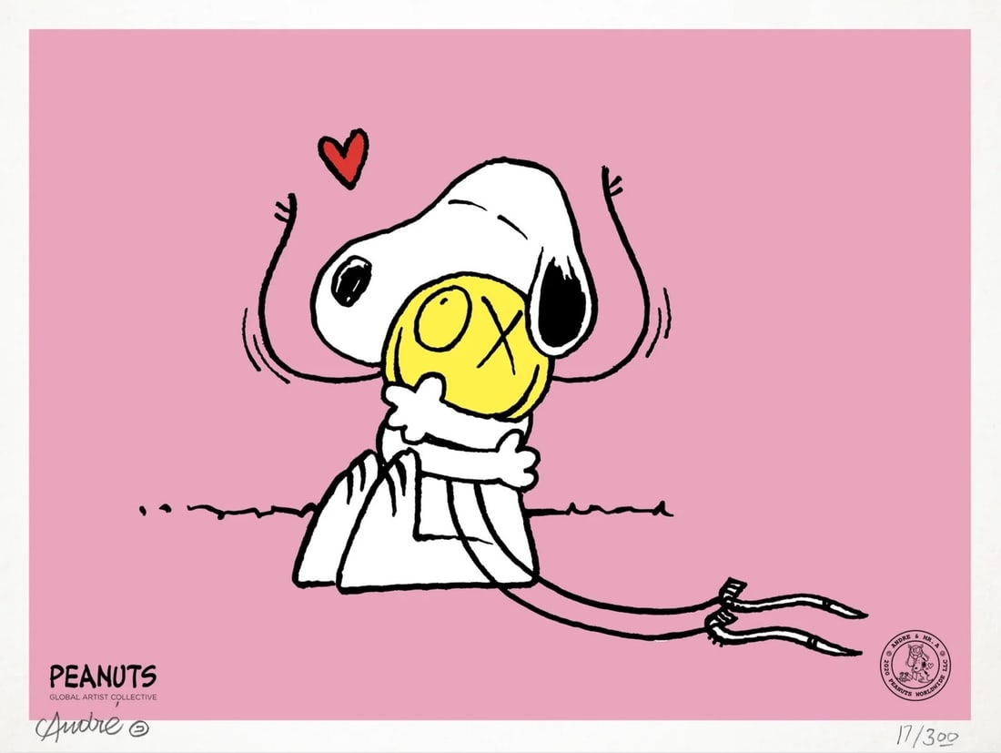 Mr. André, Snoopy Hugs Mr. A (Pink), Limited Edition (1 of 1)