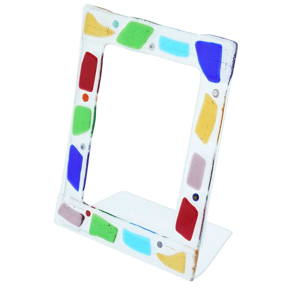 Murano Glass Photo Frame Navagero 4X6 Inch: This artistic Murano Glass photo frame gives your photos a unique accent of Venetian elegance and Italian style. Handmade according to the ancient Venetian techniques and traditions passed down from t