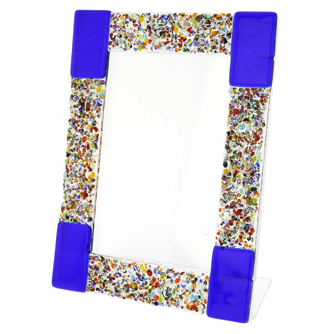 Murano Glass Klimt Photo Frame - Blue 4X6 Inch: This stylish Murano Glass photo frame offers an artistic Venetian accent to highlight your favorite photo and bring the beauty of Venice into your home or office. Handcrafted by Murano's famous glass 