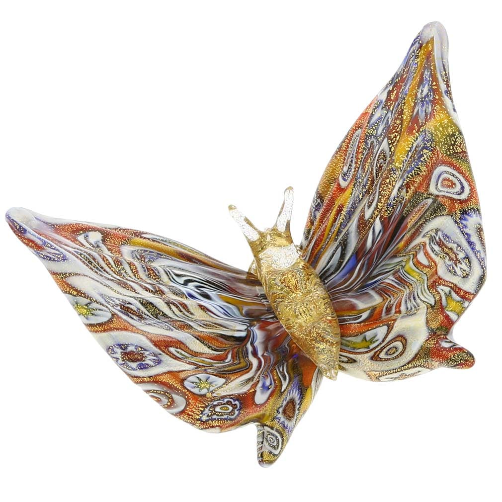 Murano Glass Golden Quilt Millefiori Butterfly (1 of 8)