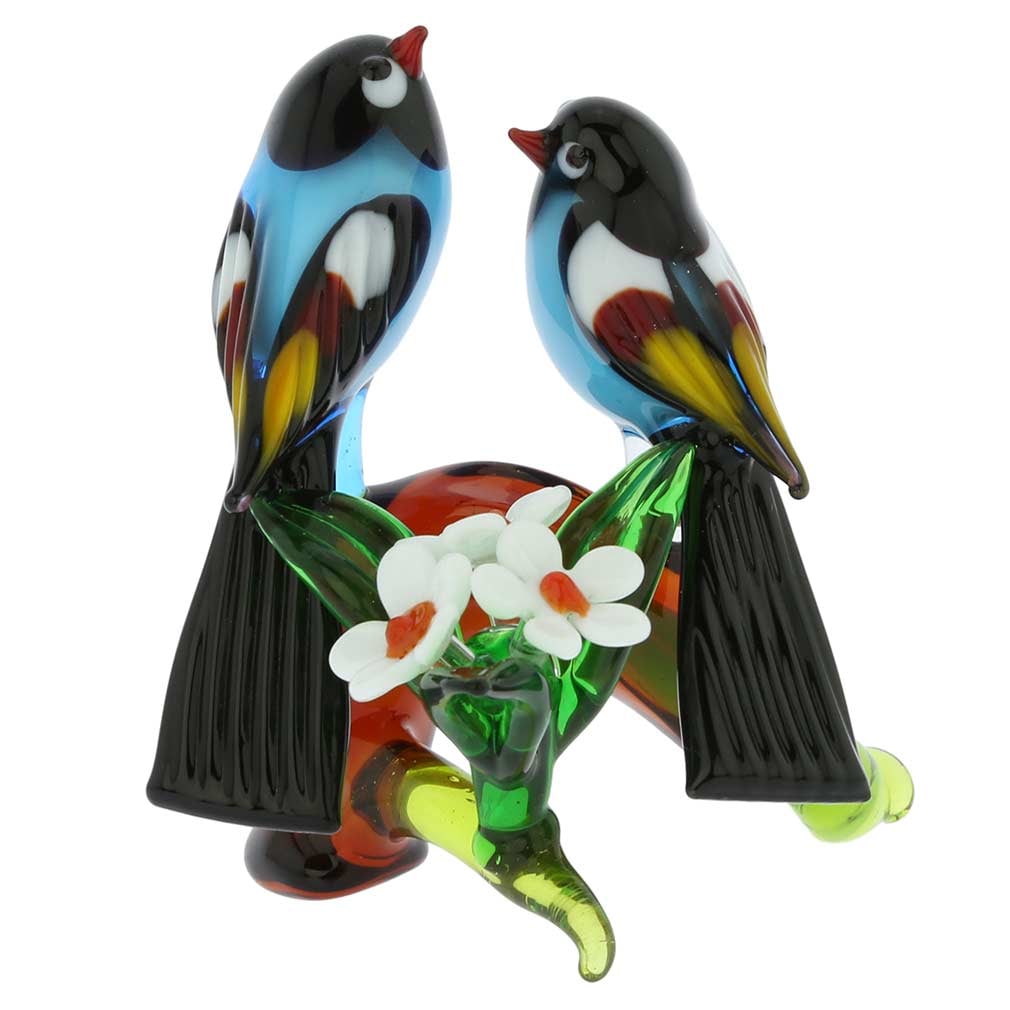 Murano Glass Birds on a Low Branch - Blue (1 of 5)