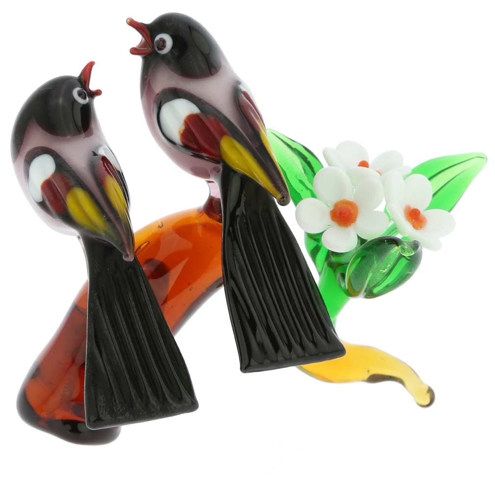 Murano Glass Birds on a Low Branch - Purple (1 of 5)