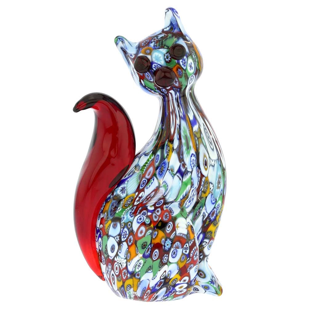 Murano Glass Millefiori Cat Sculpture (1 of 7)