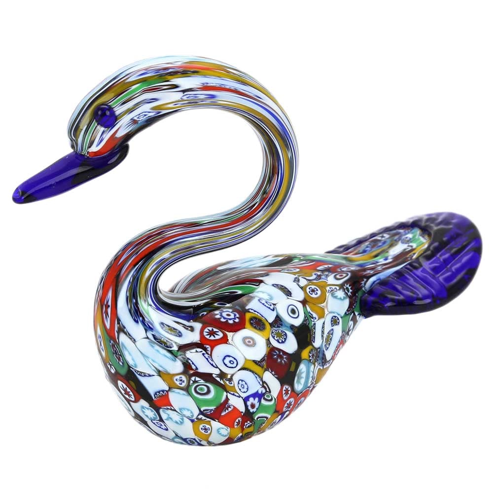 Murano Glass Millefiori Swan Sculpture (1 of 6)