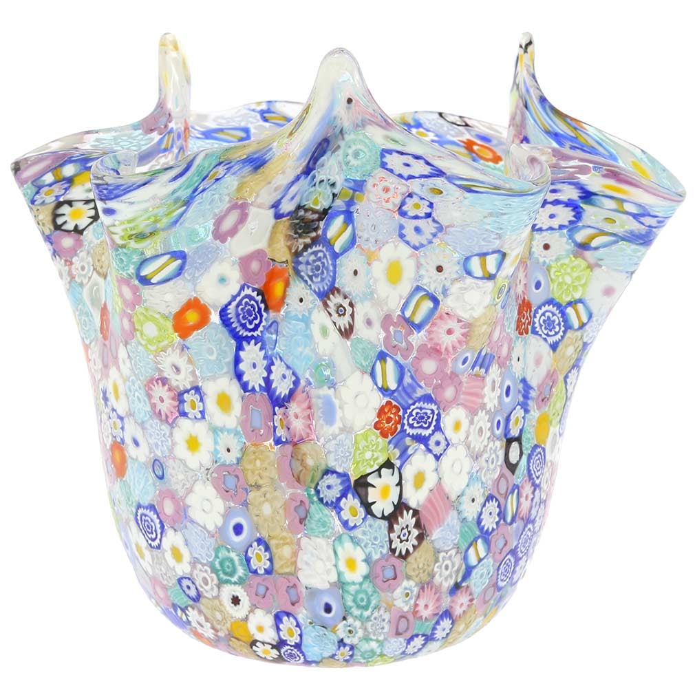 Murano Glass Millefiori Fazzoletto Bowl - Transparent Multicolor (1 of 6)