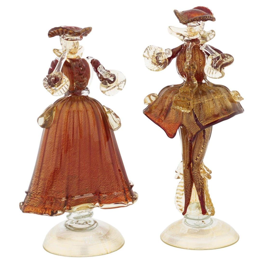 Murano Glass Venetian Goldonian Couple - Red and Gold: Long known as the most romantic place in the world, Venice has been the dream of those looking for love, thanks to its beauty and, of course, to its fame as Casanova's playground. For centuries well-o
