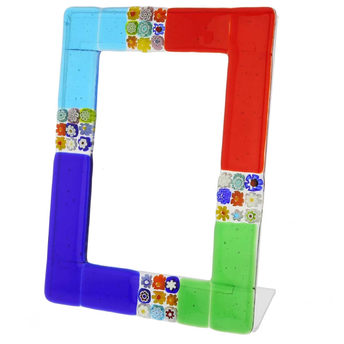 Murano Glass Photo Frame San Marco 4X6 Inch: This artistic Murano Glass photo frame gives your photos a unique accent of Venetian elegance and Italian style. Handmade according to the ancient Venetian techniques and traditions passed down from t