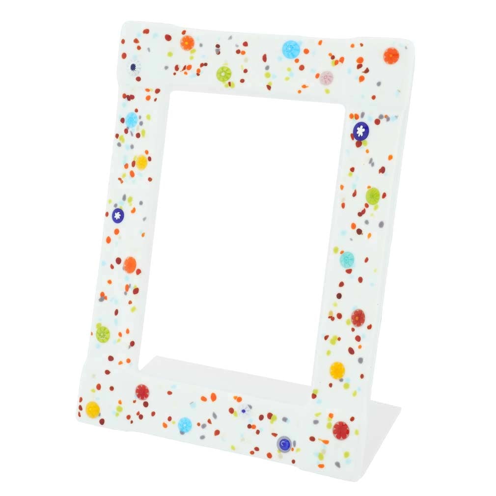 Murano Glass Photo Frame Pantalon 4X6 Inch - White (1 of 5)